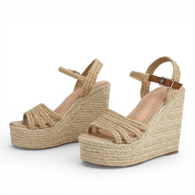 Getaway Ophira Braided Raffia Wedge Sandals