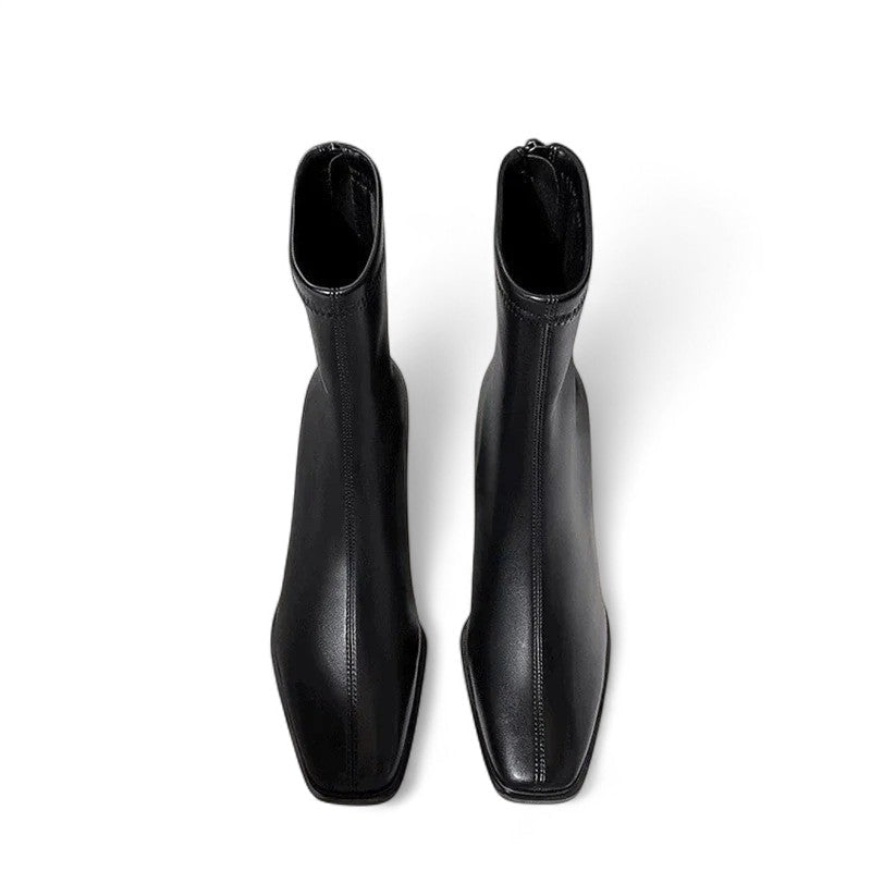 Heritage-Inspired Booties with Curved Heel