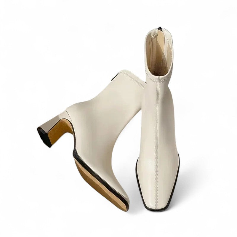 Heritage-Inspired Booties with Curved Heel