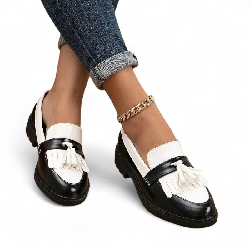 Polished Two-Tone Loafers with Heel