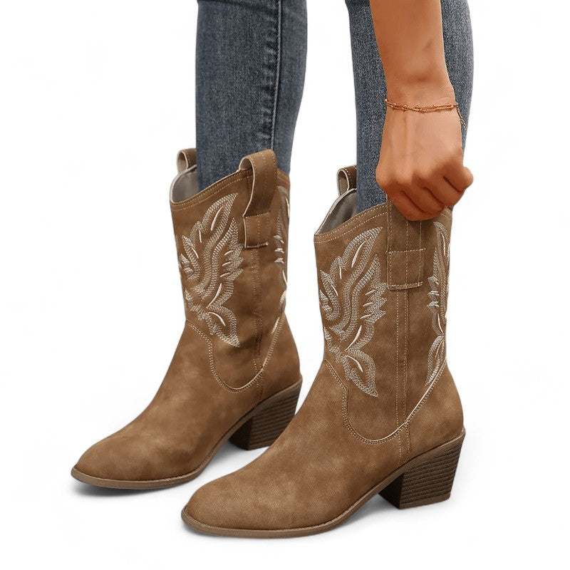 Heritage-Inspired Embroidered Western Boots