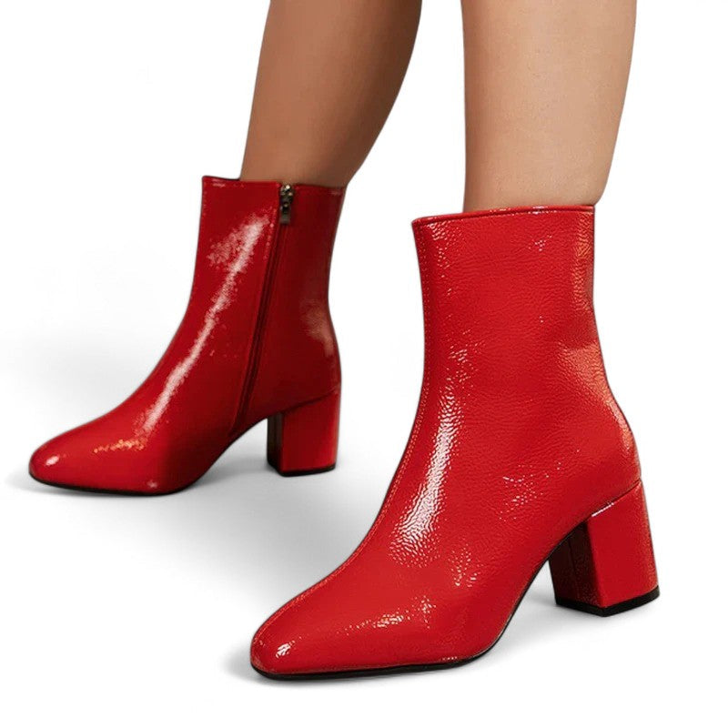 Statement Celestia Glossy Leather Booties