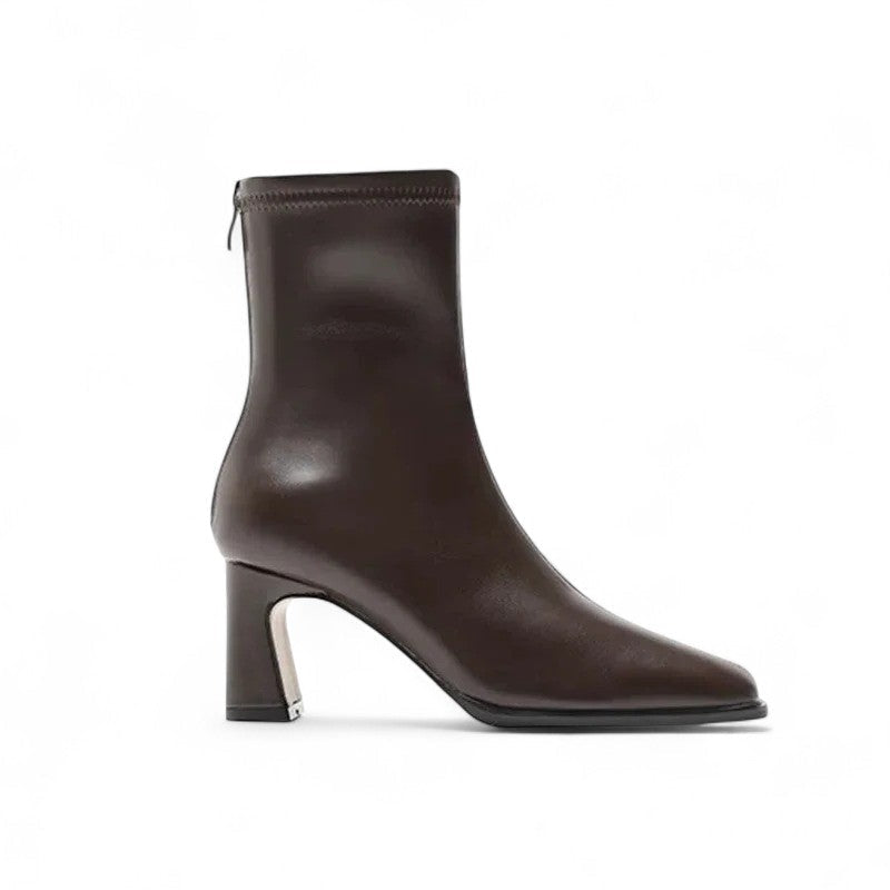Heritage-Inspired Booties with Curved Heel