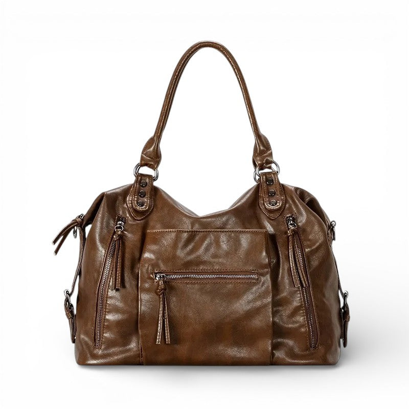 Understated Emberlyn Multi-Pocket Leather Shoulder Bag
