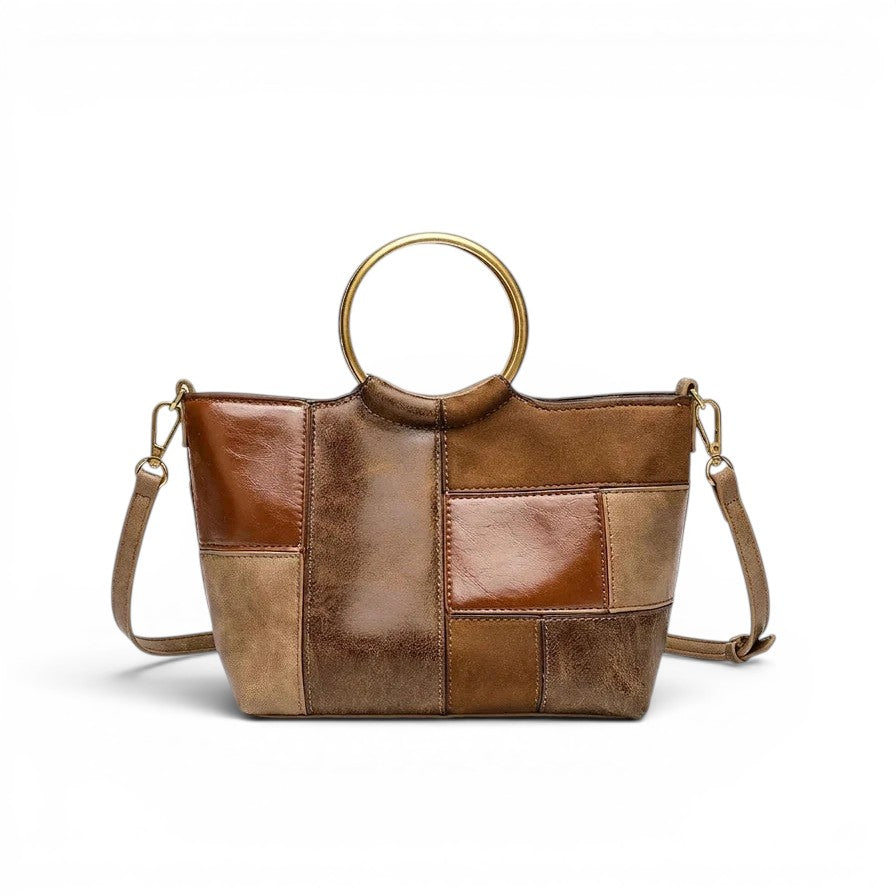 Statement Patchwork Leather Shoulder Bag