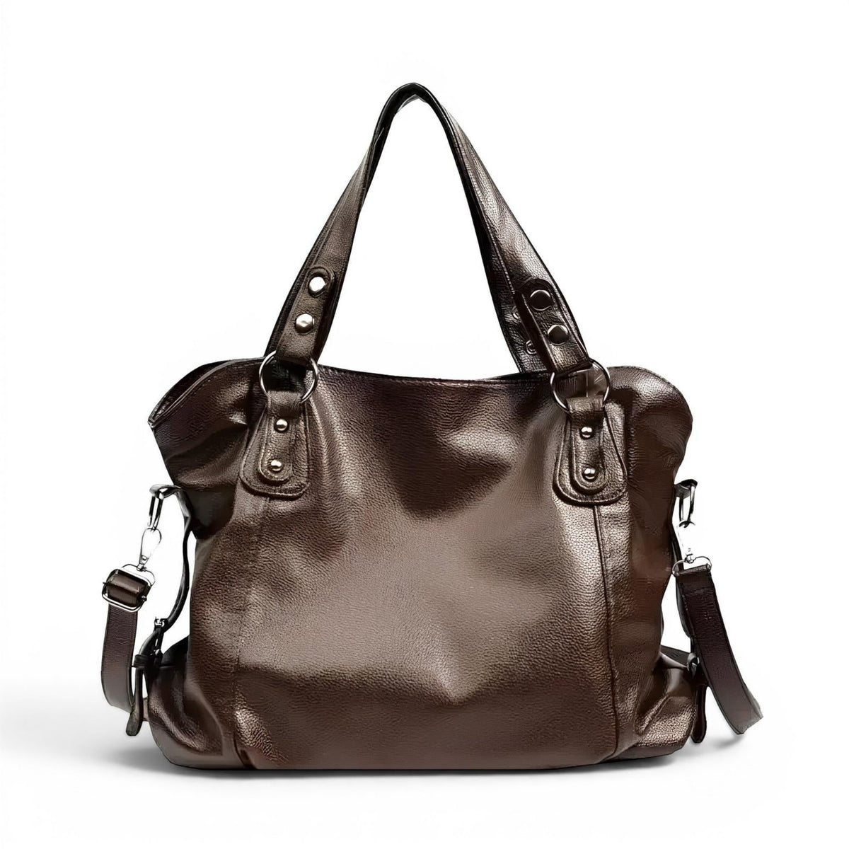 The Everyday Marisol Grained Leather Shoulder Bag in Black