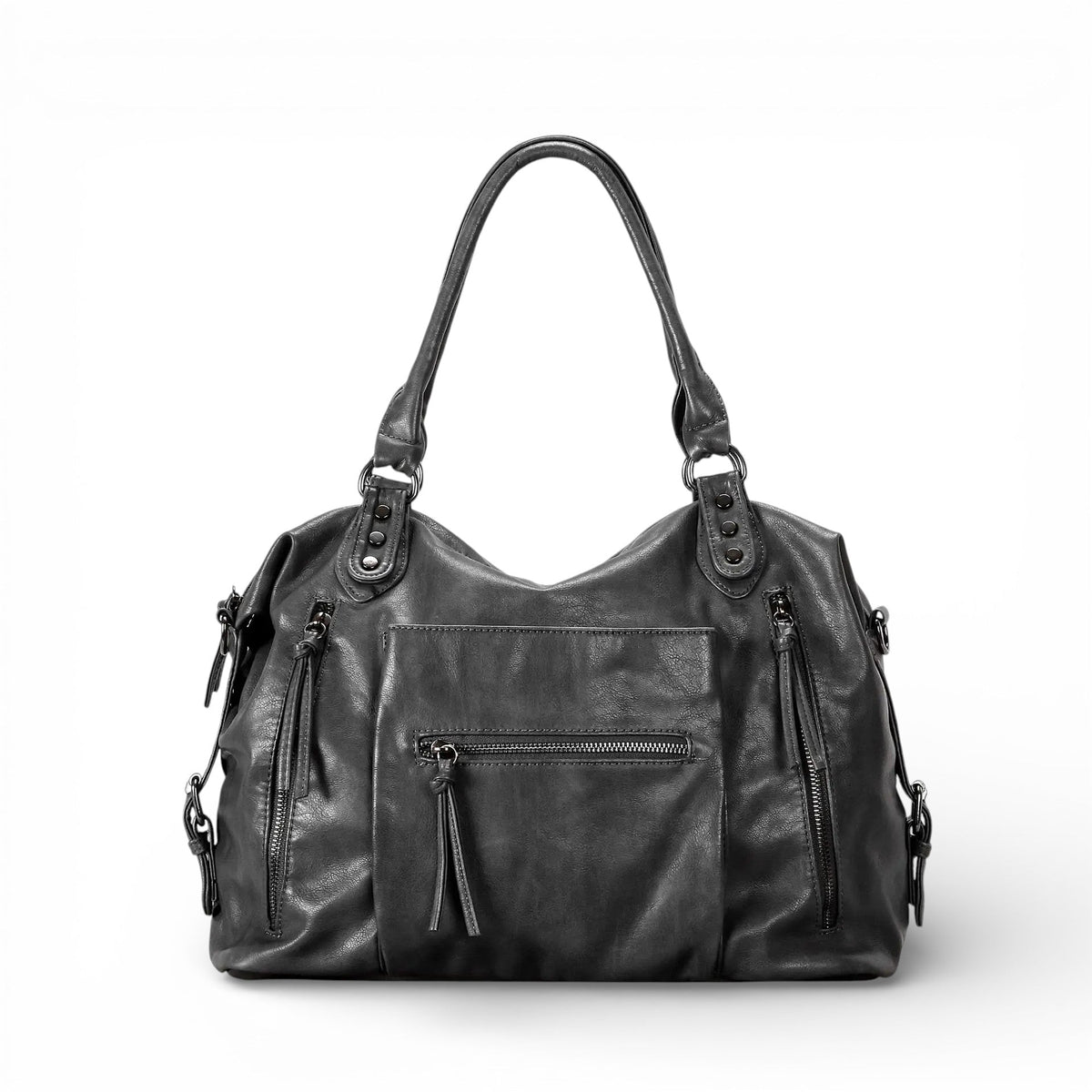 Understated Emberlyn Multi-Pocket Leather Shoulder Bag