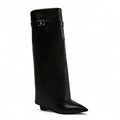 Sleek Pointed-Toe Tall Leather Boots