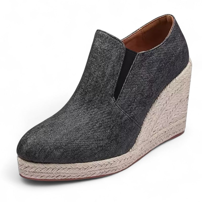 Weekend Canvas Booties with Chunky Heel