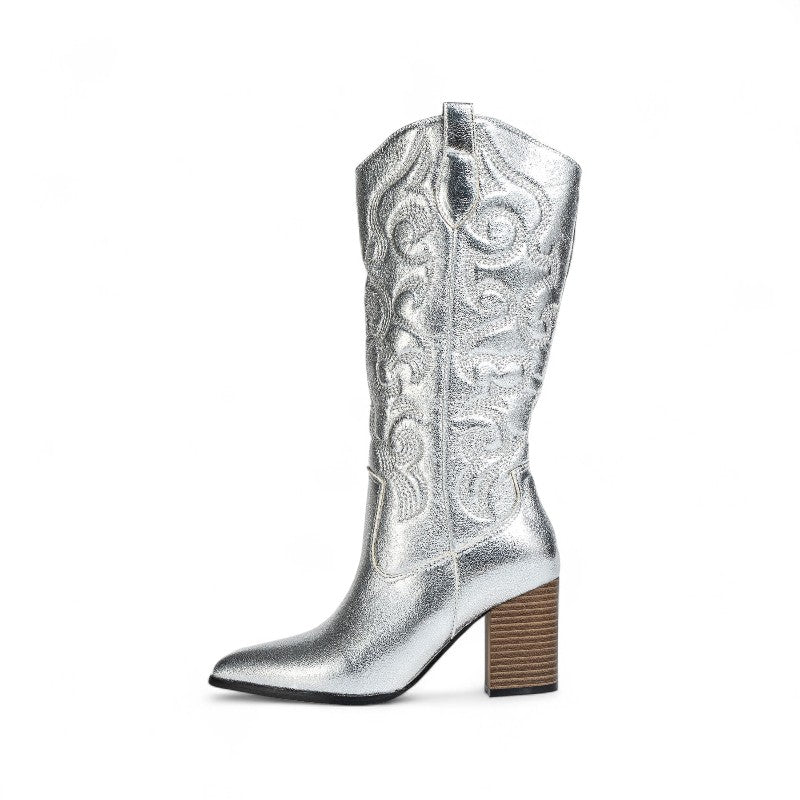Signature Embroidered Sequin Western Boots
