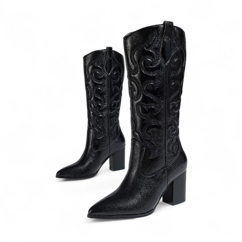 Signature Embroidered Sequin Western Boots