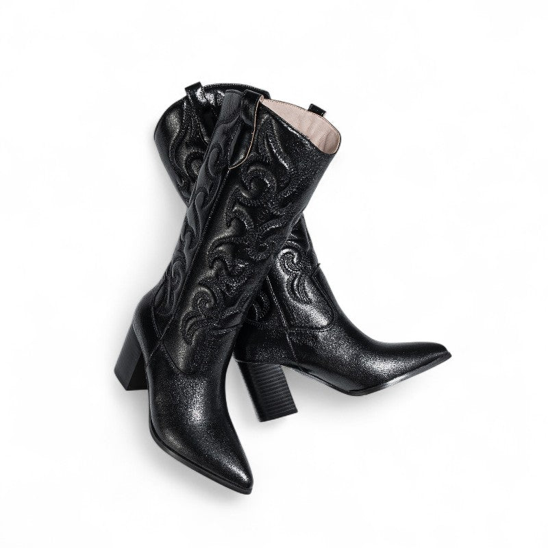 Signature Embroidered Sequin Western Boots