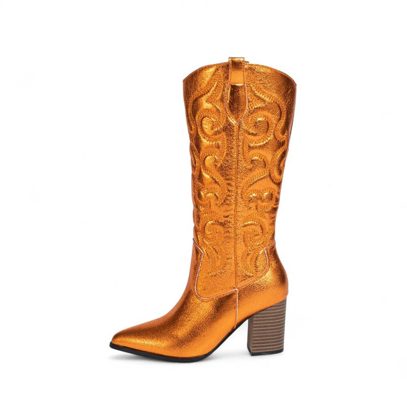 Signature Embroidered Sequin Western Boots