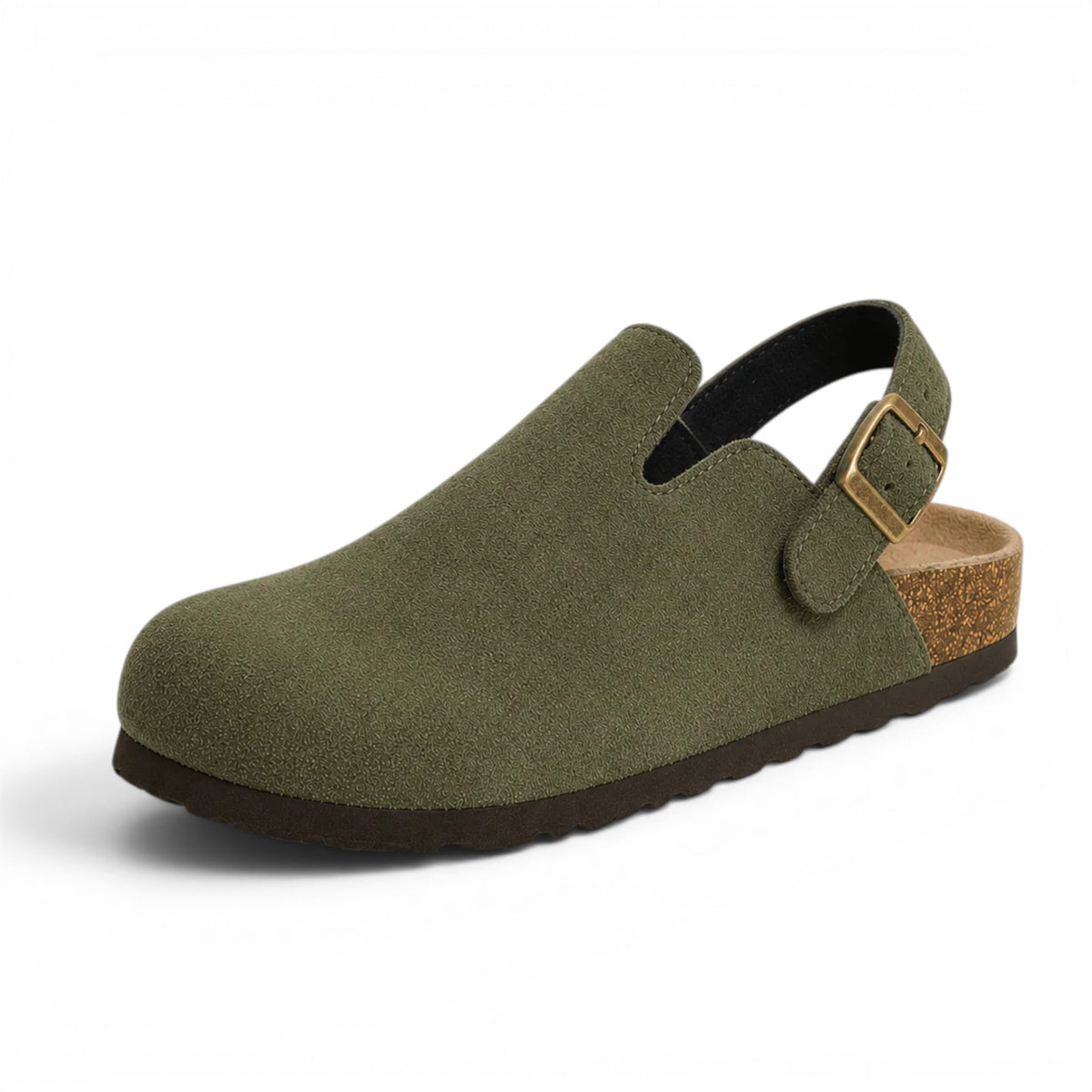Effortless Suede Mules with Adjustable Strap
