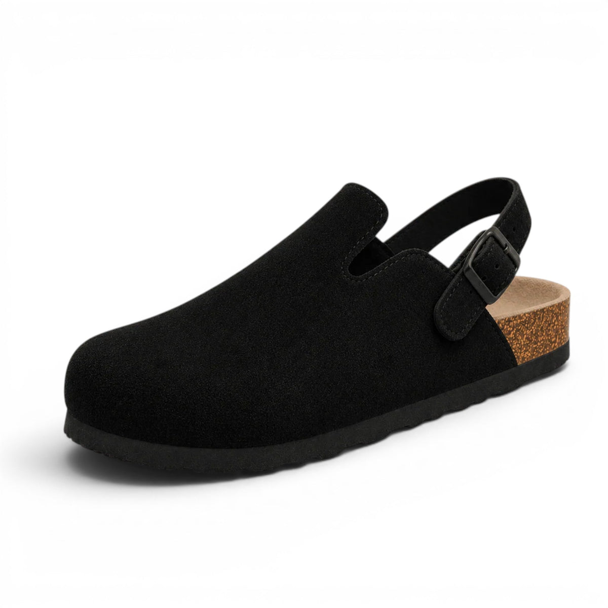 Effortless Suede Mules with Adjustable Strap