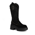 Untamed Kalinda Studded Chunky-Sole Western Boots