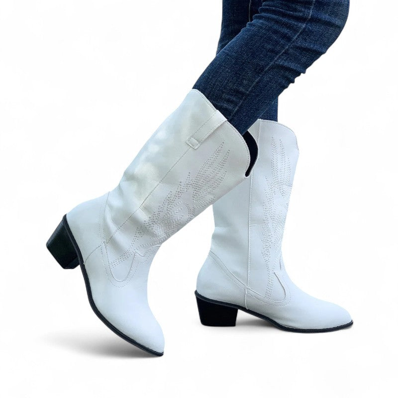 Classic Western Lilou Embroidered Ankle Boots