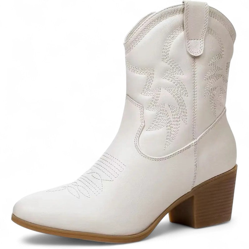 The Everyday Uma Embroidered Low-Cut Western Boots