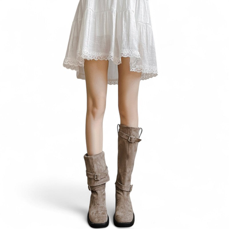 Weekend Renata Tall Suede Boots with Cuffed Hem