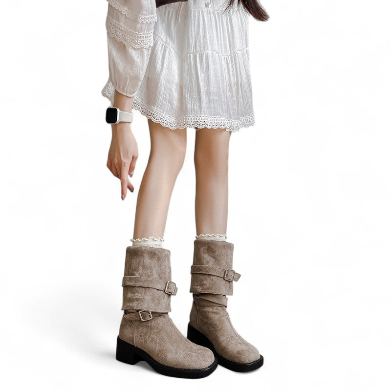 Weekend Renata Tall Suede Boots with Cuffed Hem