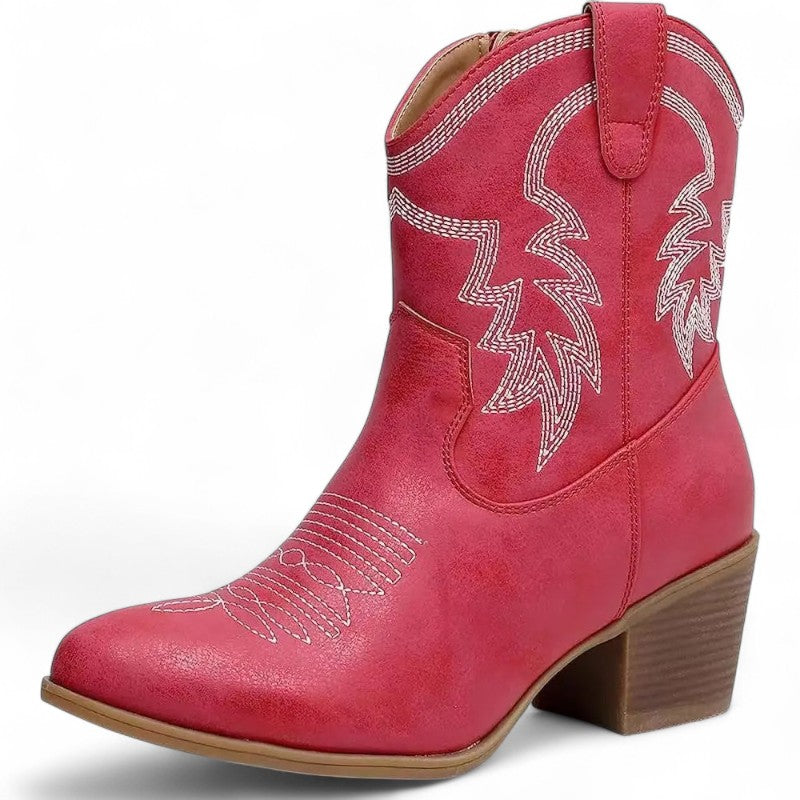 The Everyday Uma Embroidered Low-Cut Western Boots