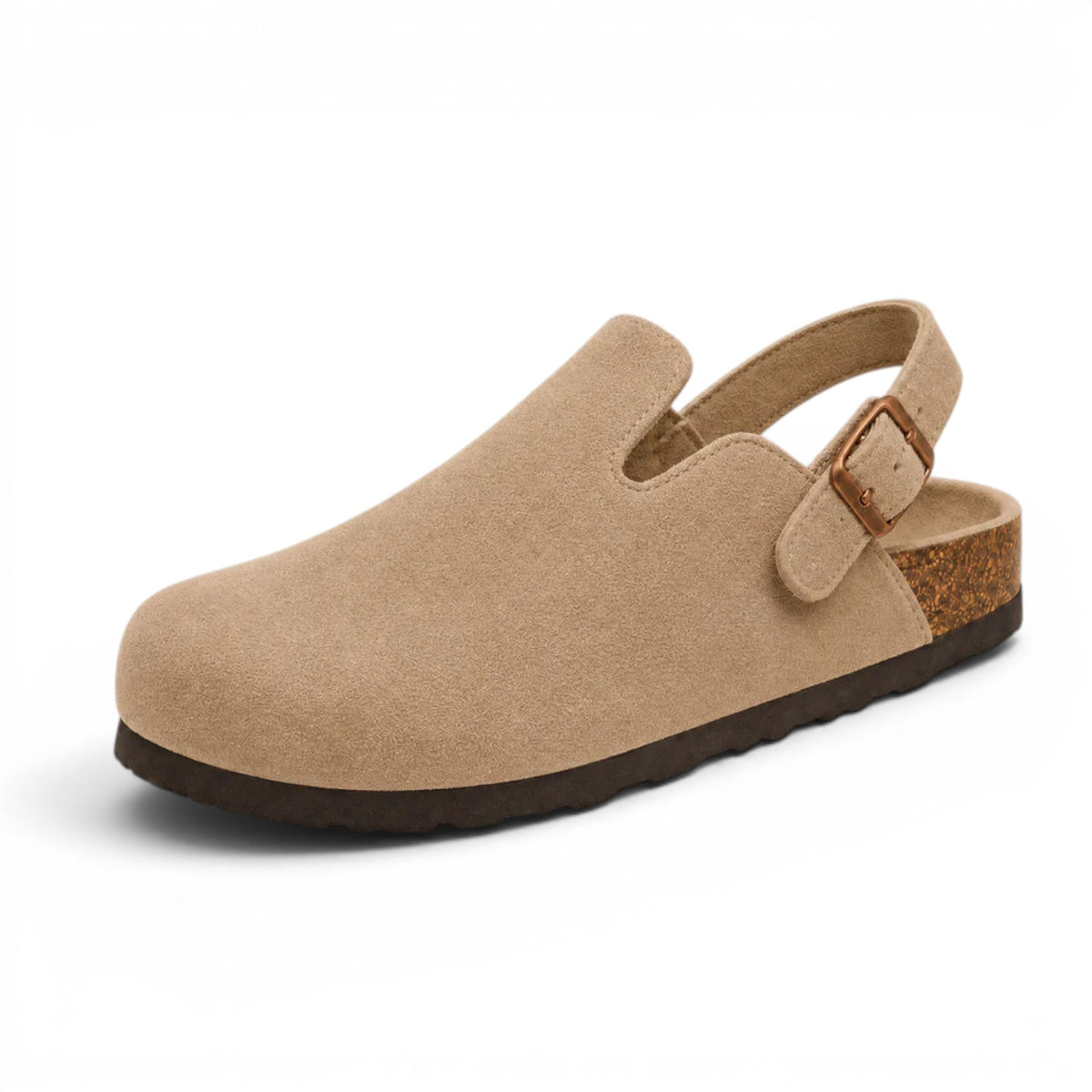 Effortless Suede Mules with Adjustable Strap