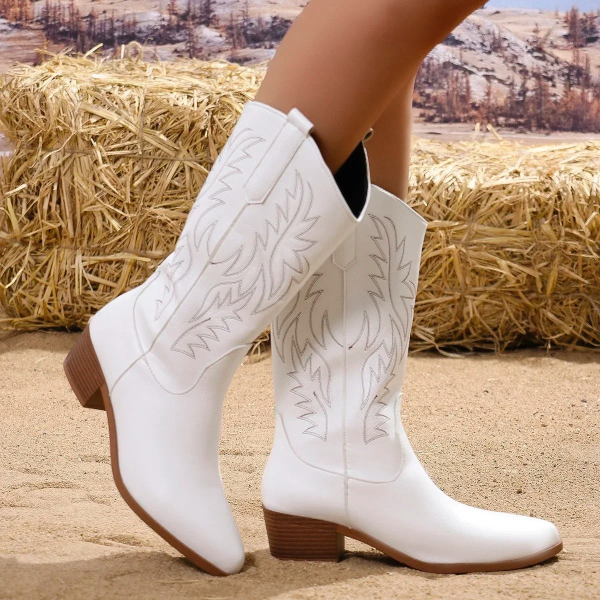 Classic Western Wisteria Ankle Boots