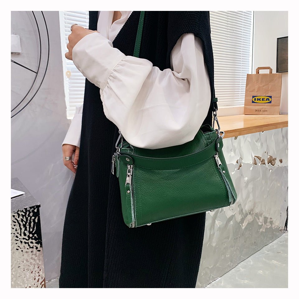 Genuine Leather Messenger Bag with Refined Detail