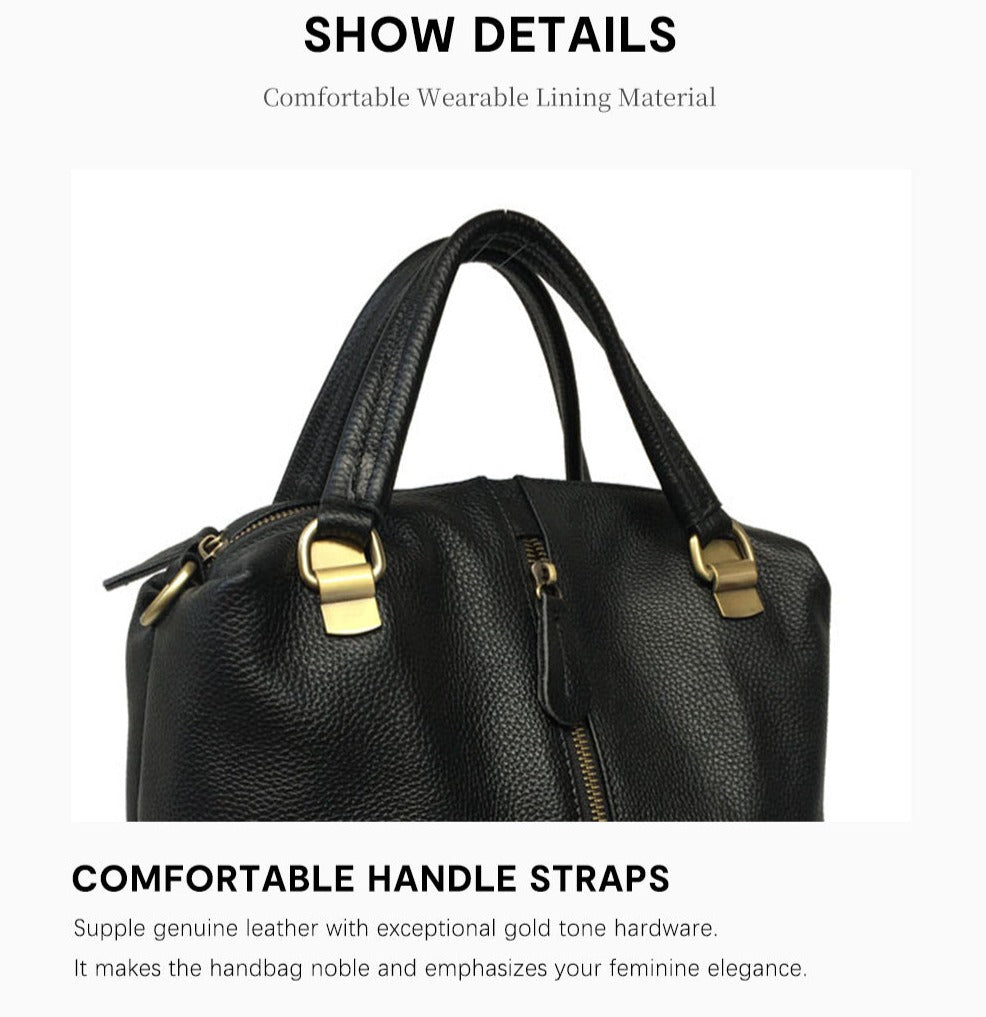 Genuine Leather Backpack with Anti-Theft Detail
