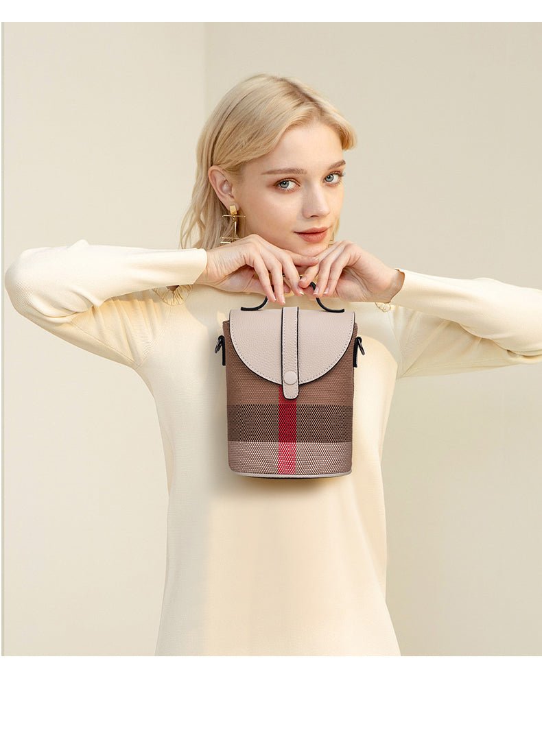 Lattice Genuine Leather Crossbody Bag