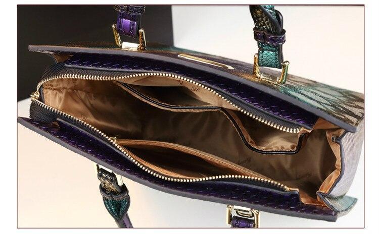 Snake-Effect Genuine Leather Phone Bag