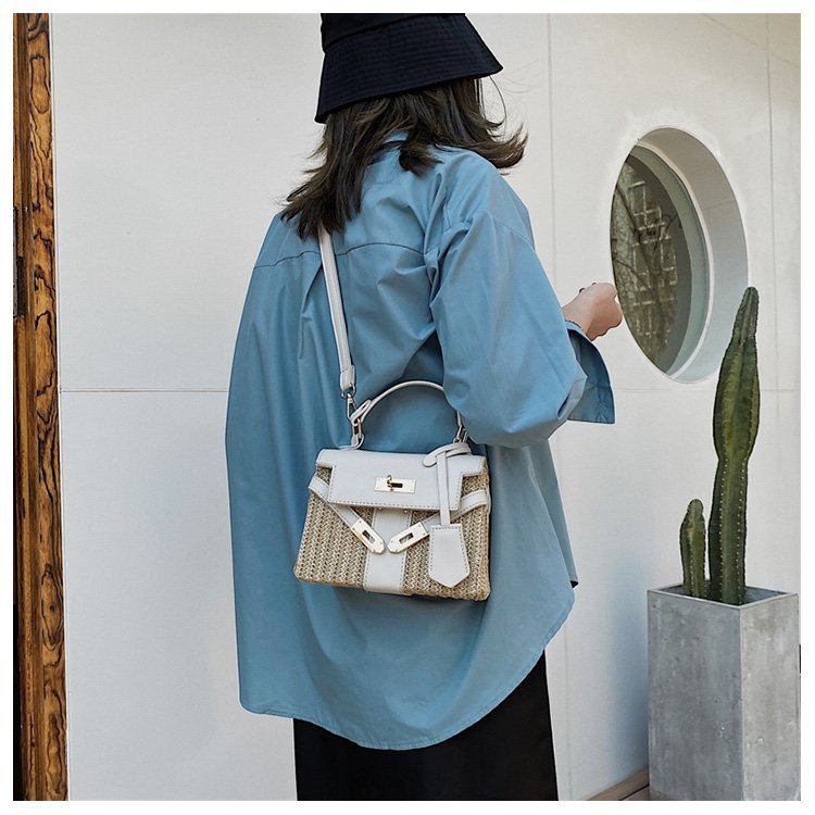 Straw Evening Clutch with Woven Detail