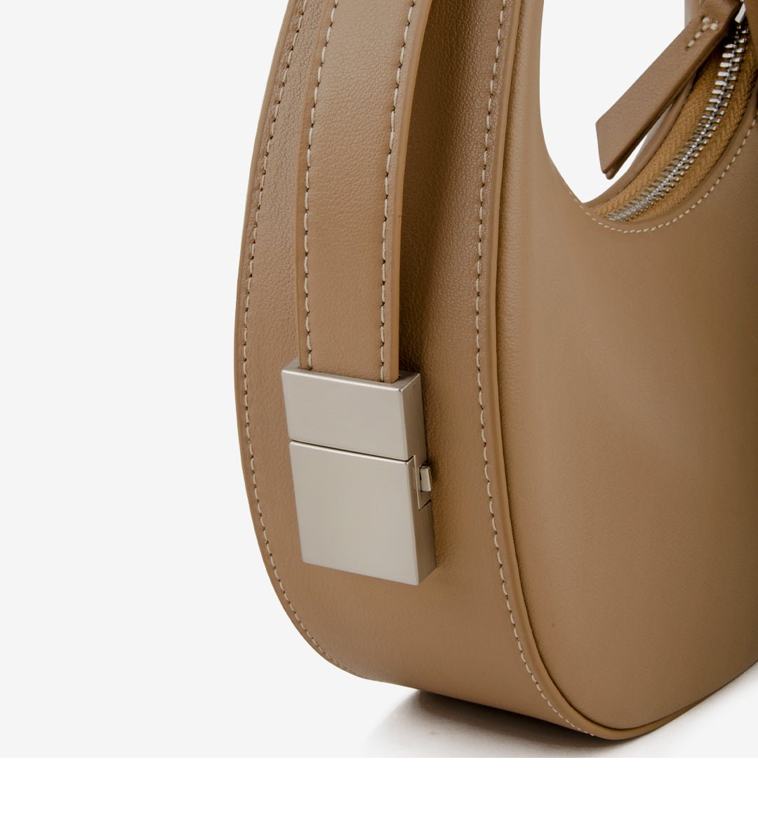 Polished Hobo Bag in Genuine Leather