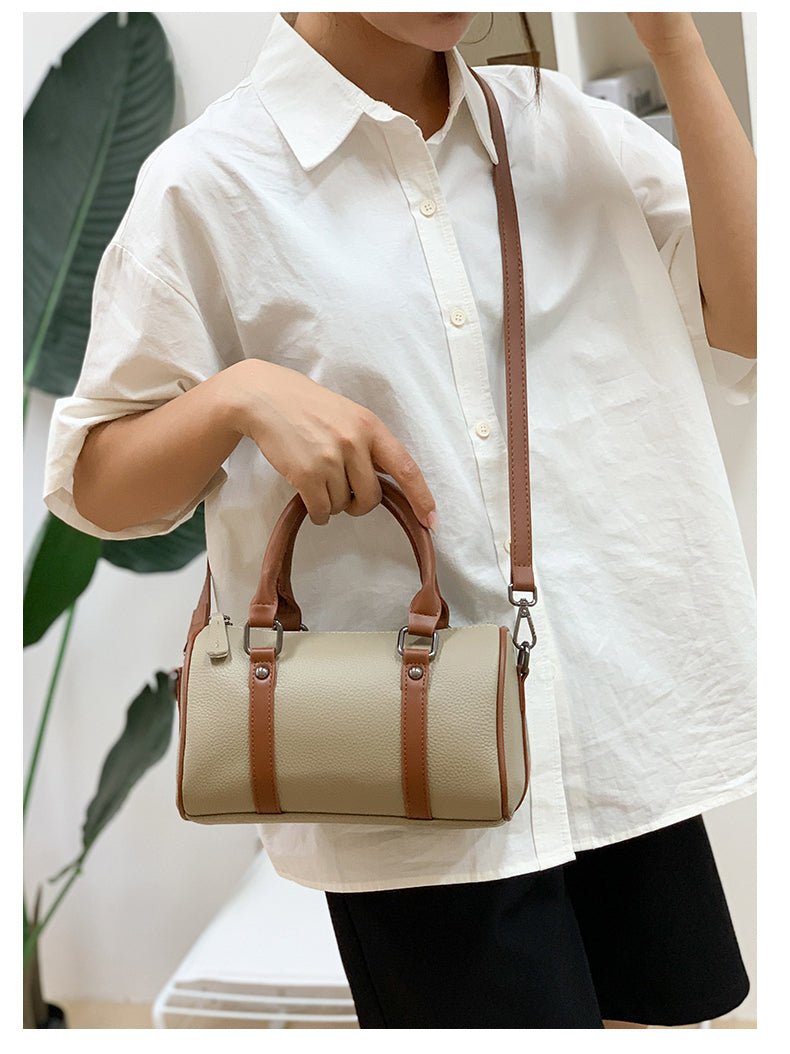 Structured Crossbody Bag in Genuine Leather