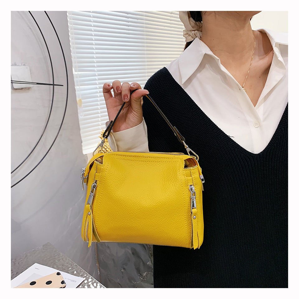 Genuine Leather Messenger Bag with Refined Detail