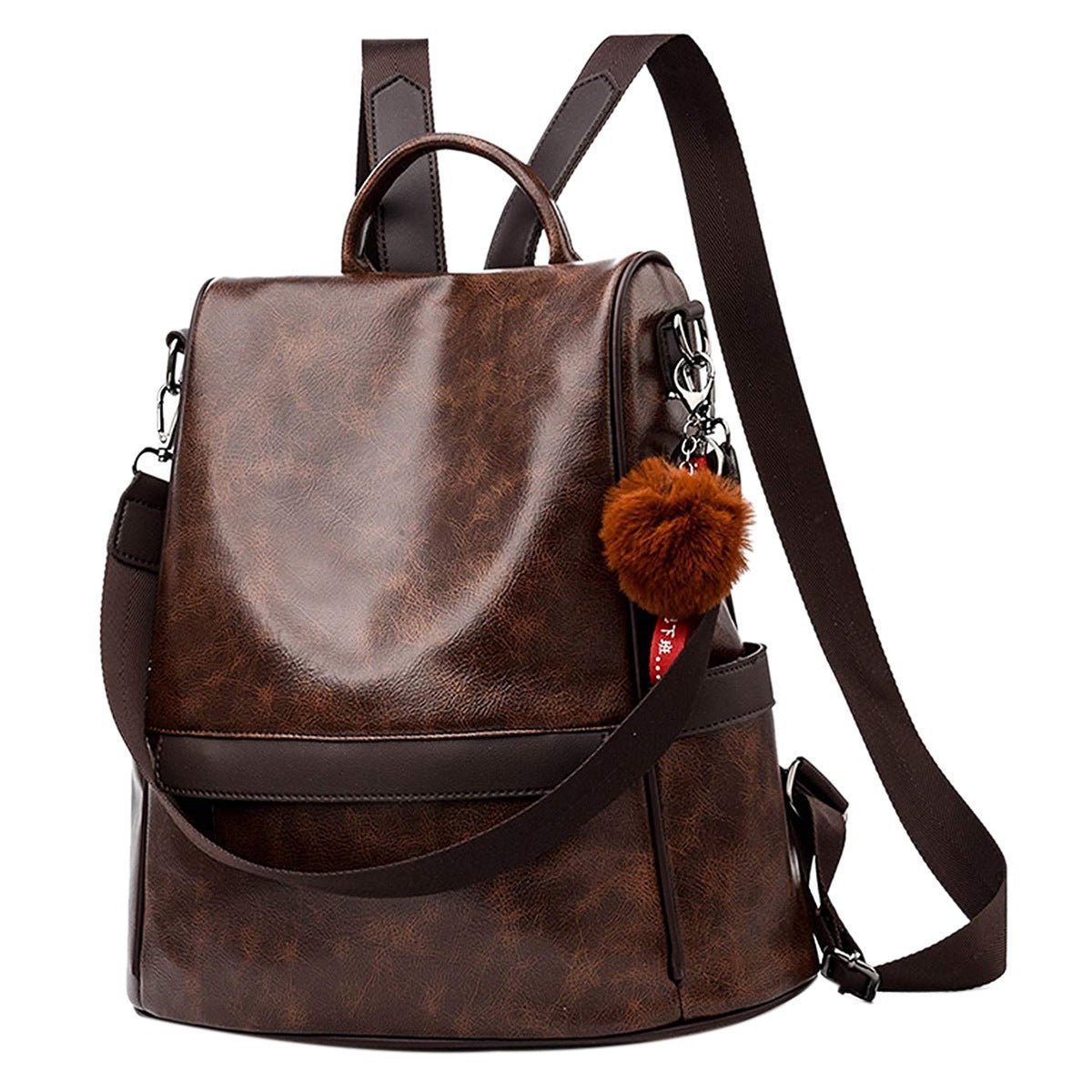 PU Leather Backpack with Essential Detail