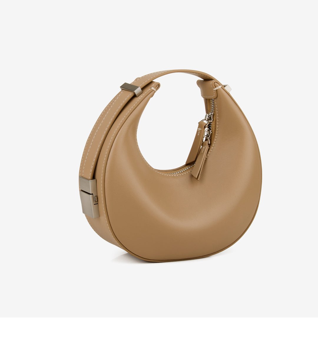 Polished Hobo Bag in Genuine Leather