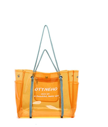 PVC Shoulder Bag with Round Detail