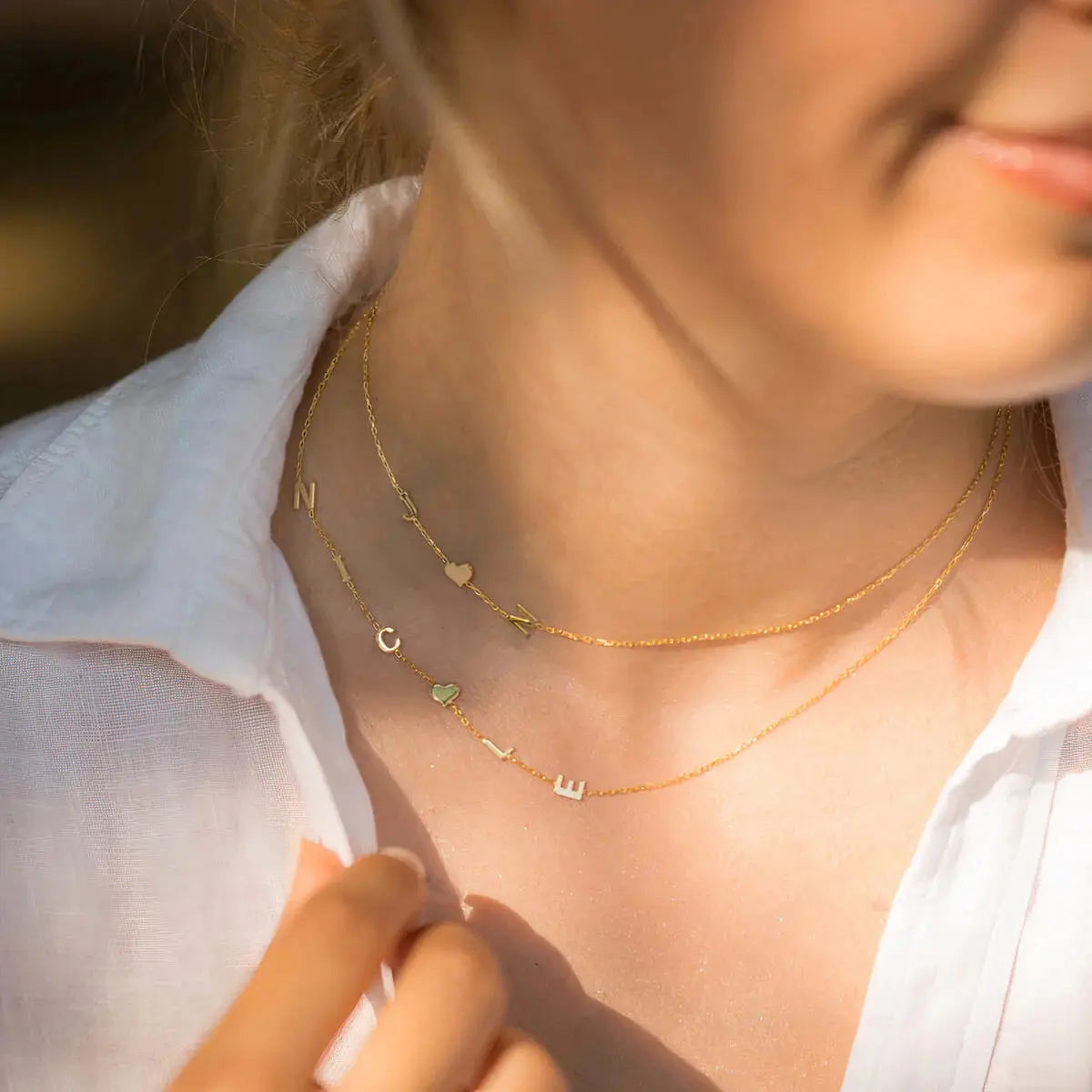 Signature Side Initial Necklace - Personalized