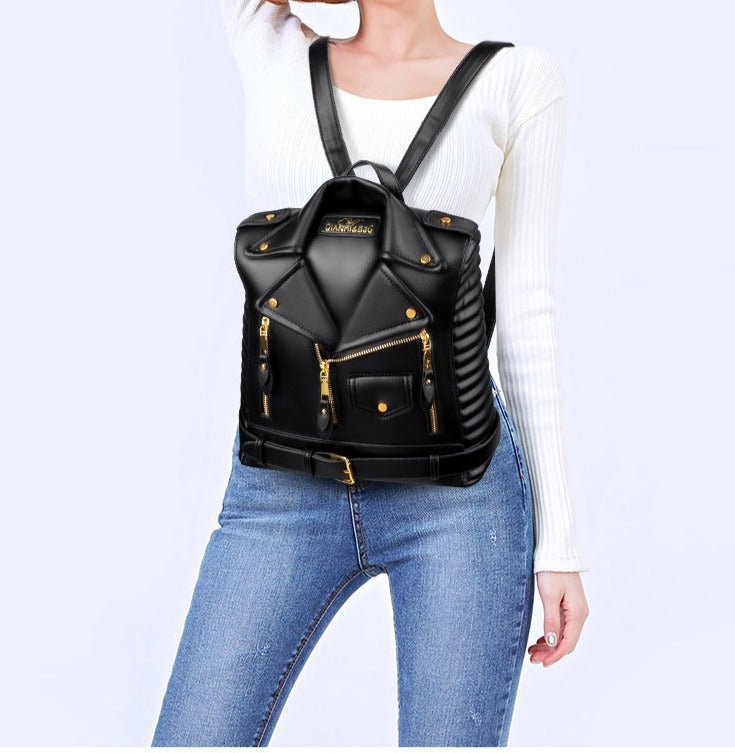 Refined Backpack in Synthetic Leather