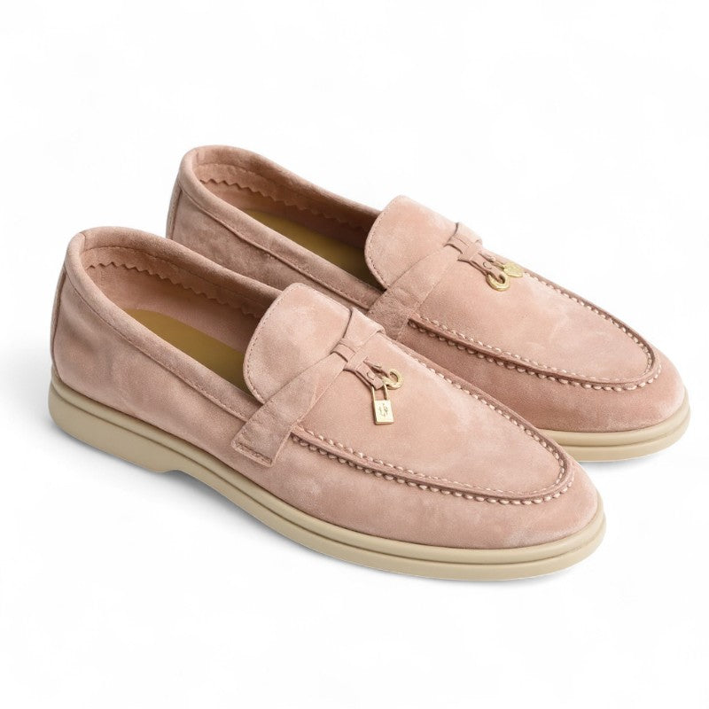 Essential Flat Suede Loafers with Metal Hardware