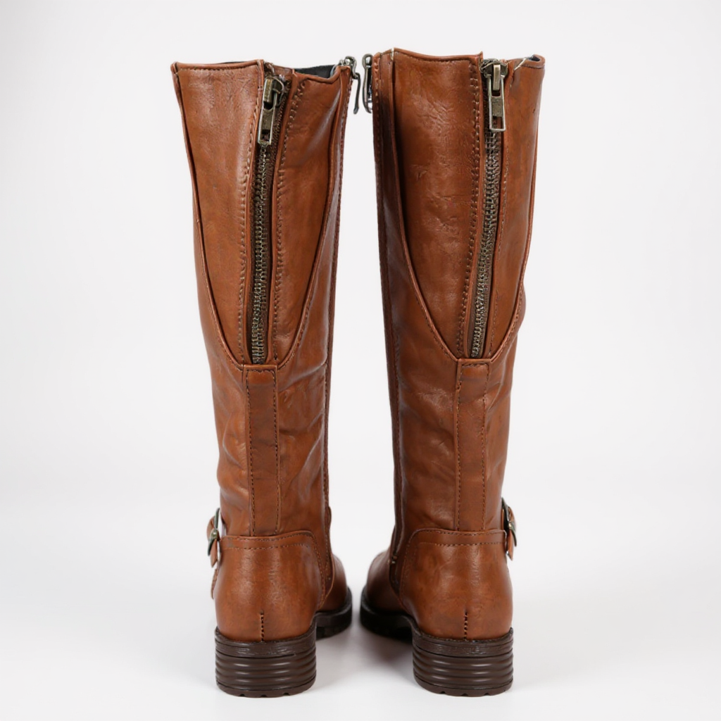 Statement Corvina Riding Boots with Metal Buckle