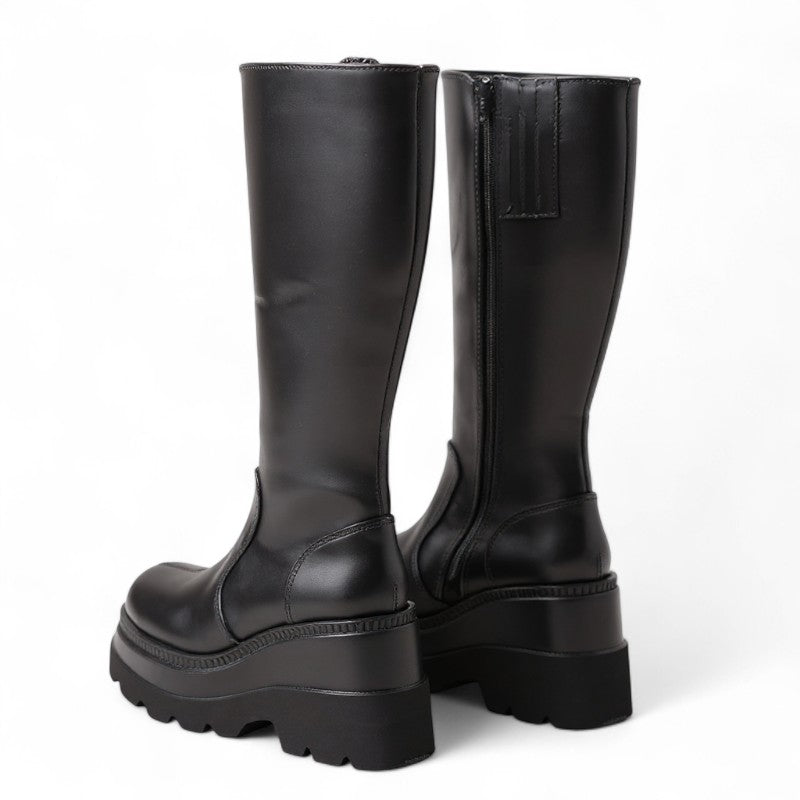 City-Ready Meraude Black Platform Riding Boots