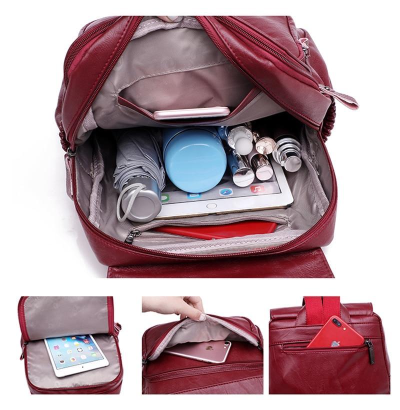 Genuine Leather Backpack with Minimalist Detail