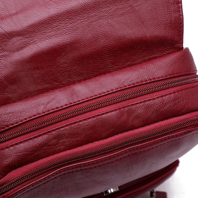 Genuine Leather Backpack with Minimalist Detail