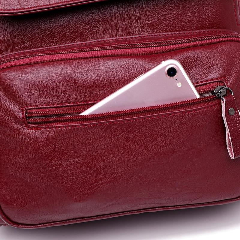 Genuine Leather Backpack with Minimalist Detail