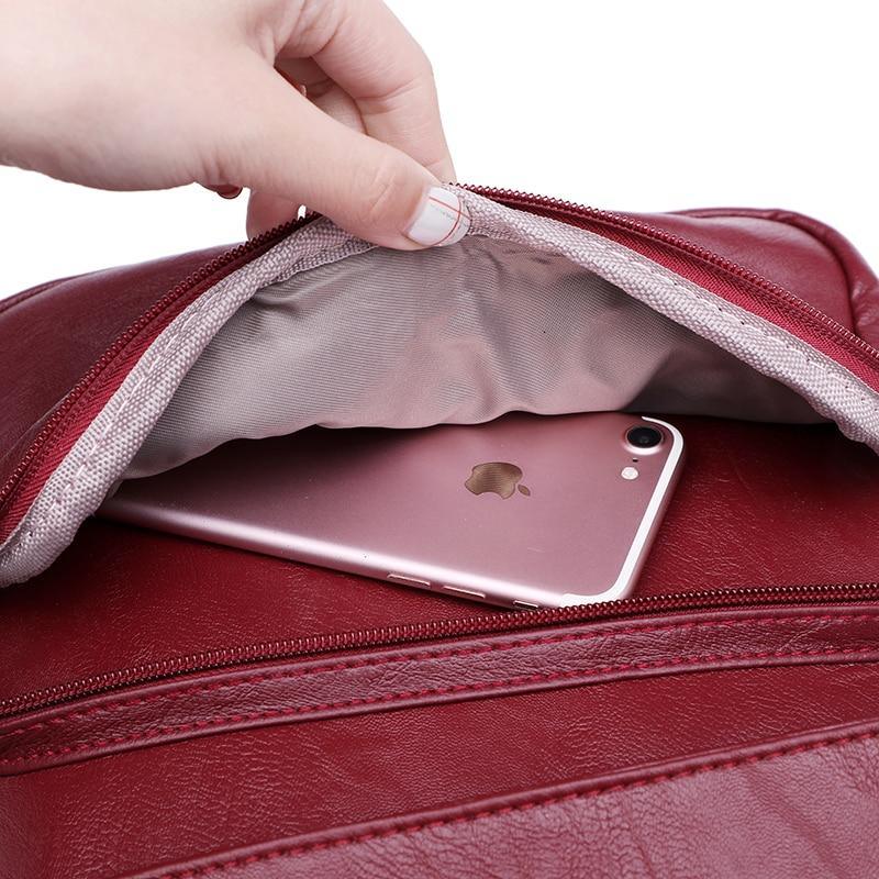 Genuine Leather Backpack with Minimalist Detail