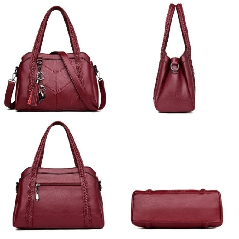 Compact Genuine Leather Tote Bag