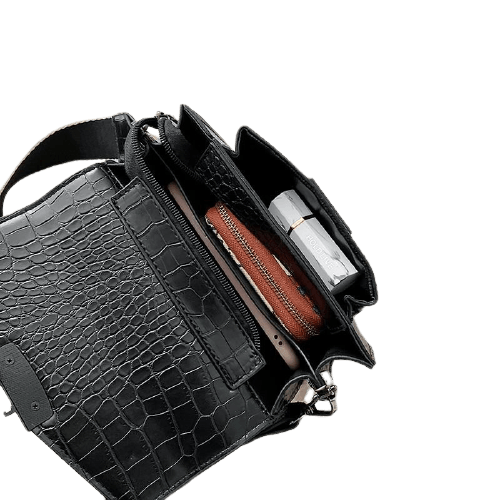 PU Leather Shoulder Bag with Structured Detail