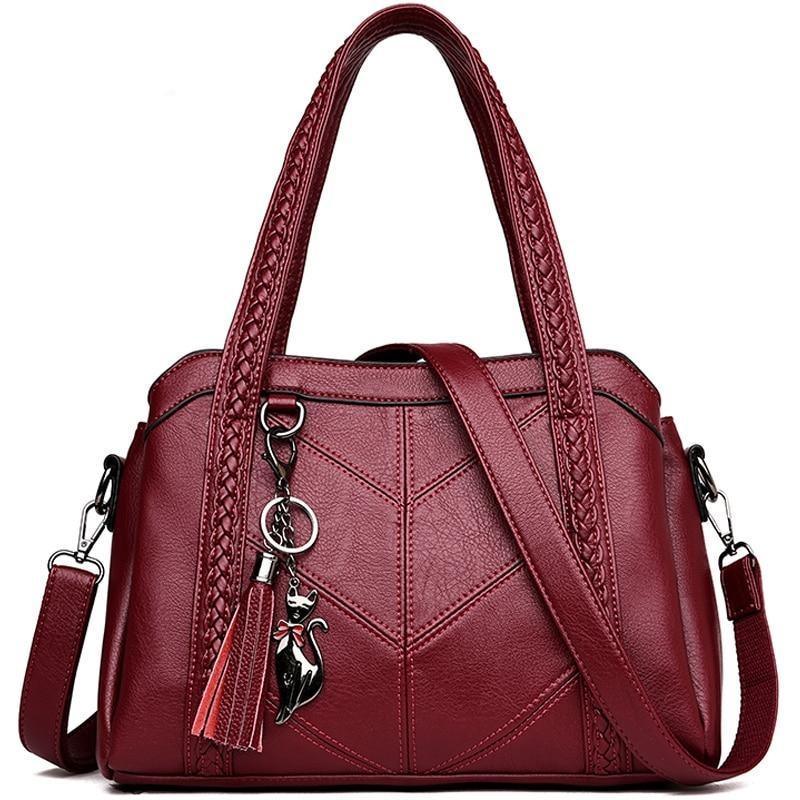 Compact Genuine Leather Tote Bag